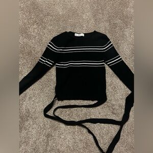 Cropped Zara sweater with ties.